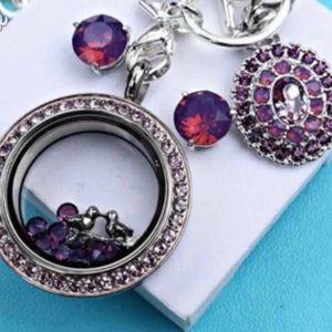 Origami Owl Purple Love Birds Locket